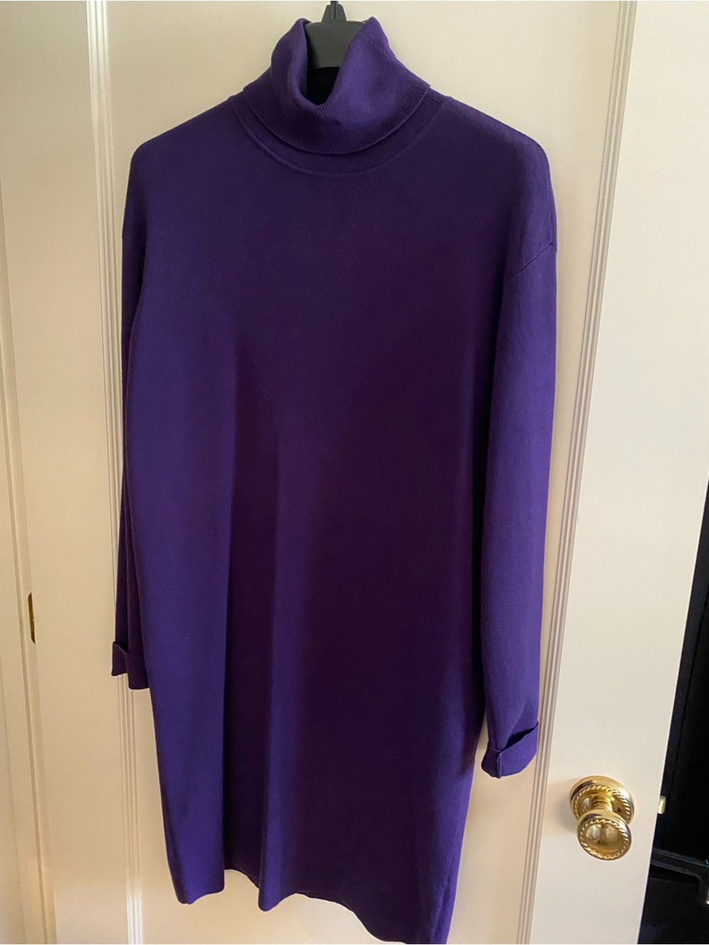 Michael Kors Deep Purple Turtleneck Sweater Dress